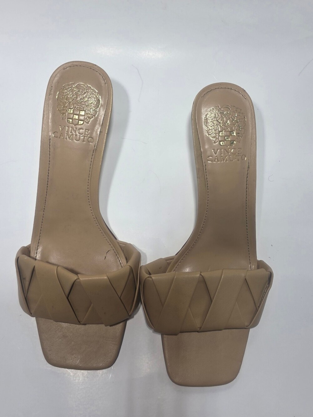 Vince Camuto Endonta Nude Braided Leather Slide Sandals Women’s Size 8.5 M - Picture 8 of 8